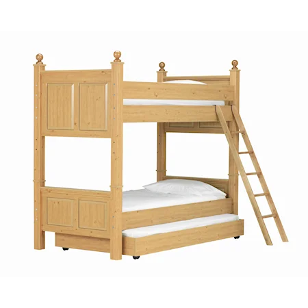 Twin Over Twin Bunk Bed with Trundle Bed